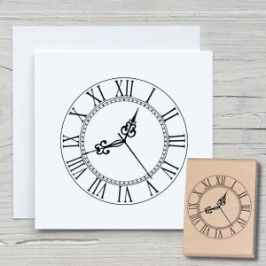 Timbro quadrante orologio - Timbro motivo fai da te per creare biglietti, carta, tessuti - hobby, tempo, numeri