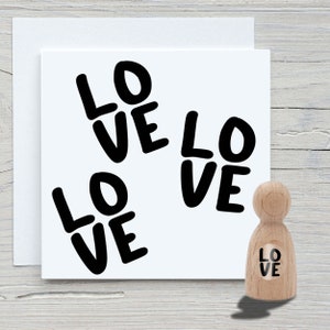 Timbro cono Love Micro - Timbro con motivo fai da te per creare biglietti, carta, tessuti - amore, matrimonio, San Valentino