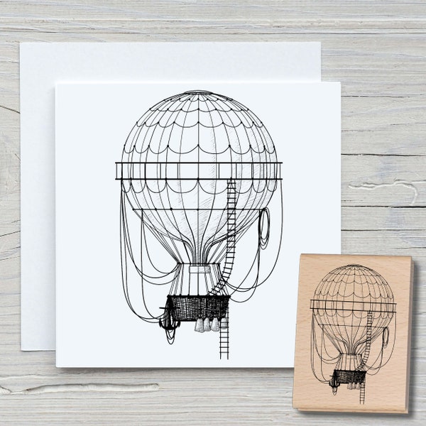 Stamp hot air balloon - DIY motif stamp for making cards, paper, fabrics - hobby, balloon, aviation