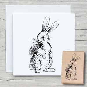 Stempel Lotti - stempel z motywem DIY do wyrobu kartek, papieru, tkanin - Wielkanoc, Wielkanoc, króliki