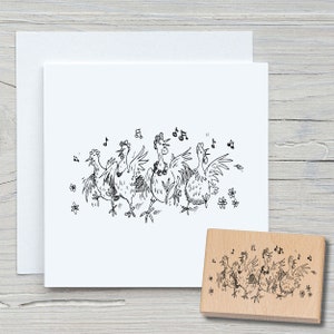 Sello pila de pollo - Sello con motivo DIY para hacer tarjetas, papel, telas - animales, sellos de animales, gallinas