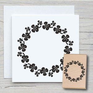 Stempel Glückskleekreis - DIY Motivstempel zum basteln von Karten, Papier, Stoffen - Floral, Blumen, Glück