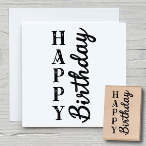 Timbro Buon Compleanno 04 - Timbro con motivo fai da te per realizzare biglietti, carta, tessuti - timbro con frase, frasi, compleanno