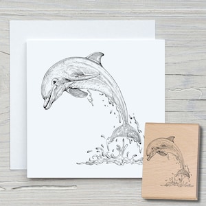 Stempel Delfin - DIY Motivstempel zum basteln von Karten, Papier, Stoffen - Meerestier,Flipper,Tümmler