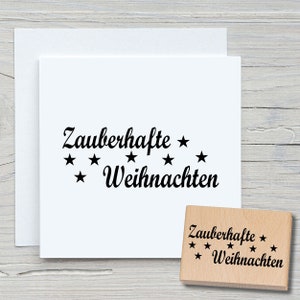 Stempel Zauberhafte Weihnachten - DIY Motivstempel zum basteln von Karten, Papier, Stoffen - Weihnachten Spruchstempel