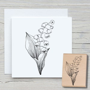 Tampon Muguet 02 - Tampon motif DIY pour confection de cartes, papier, tissus - plantes fleurs fleurs
