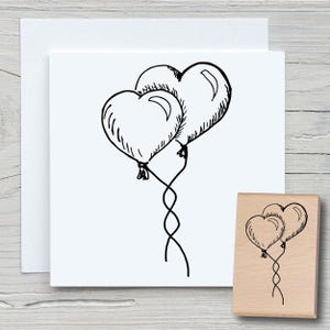 Sellos de globos con forma de corazón - Sellos con motivos DIY para hacer tarjetas, papel, telas - boda, amor, aniversario