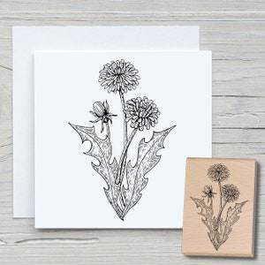 Timbro con dente di leone - Timbro con motivo fai-da-te per realizzare cartoline, carta, tessuti - floreali, fiori, piante