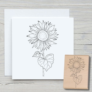 Timbro girasole - Timbro motivo fai da te per realizzare cartoline, carta, tessuti - floreale, fiori, sole