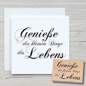 Sello Disfrute de las pequeñas cosas - Sellos con motivos de bricolaje para hacer tarjetas, papel, telas - Sellos con frases, refranes, deseos