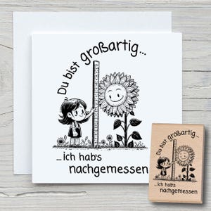 Timbro Sei fantastico - Timbro con motivo fai da te per realizzare biglietti, carta, tessuti - timbro con scritta, amicizia, girasole