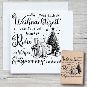 Timbro Che il periodo natalizio ti porti gioia - Timbri con motivi fai da te per creare biglietti, carta, tessuti - Natale, relax, Vigilia di Natale