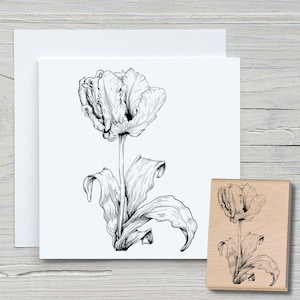 Stempel Tulpe - DIY Motivstempel zum basteln von Karten, Papier, Stoffen - Floral, Blumen, Holland