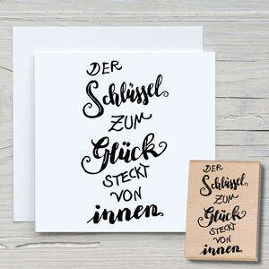 Stempel De sleutel tot - DIY-motiefstempel voor het maken van kaarten, papier, stoffen - spreukstempels, spreuken, geluk