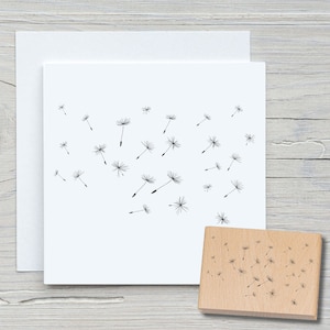 Timbro Dandelion 02 - Timbro con motivo fai da te per realizzare cartoline, carta, tessuti - floreali, fiori, denti di leone