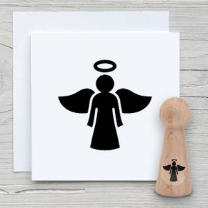 Timbro cono angelo di Natale mini - Timbro con motivo fai da te per creare biglietti, carta, tessuti - Vigilia di Natale, paradiso, angelo