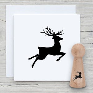 Timbro cono renna saltante Mini - Timbro con motivo fai da te per creare biglietti, carta, tessuti - Natale, animali, cervi
