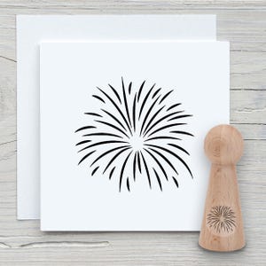 Timbro Cono Fuochi d'artificio Mini - Timbro con motivo fai da te per creare biglietti, carta, tessuti - Capodanno, Capodanno, Esplosione
