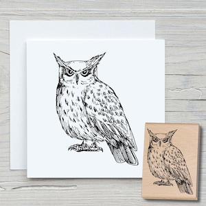 Stempel Uil 02 - DIY-motiefstempel voor het maken van kaarten, papier, stoffen - dieren, dierenstempels, nachtdieren
