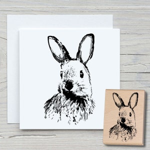 Stempel Karl der Hase - DIY Motivstempel zum basteln von Karten, Papier, Stoffen - Ostern, Osterfest, Hasenkopf