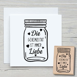 Carimbo O ingrediente secreto é sempre o amor - carimbo DIY para fazer cartões, papel, tecidos - dizendo carimbo, assar, cozinhar