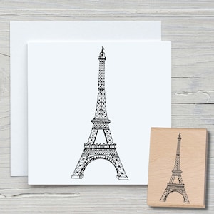 Timbro Torre Eiffel - Timbro con motivo fai da te per realizzare cartoline, carta, tessuti - hobby, viaggi, Parigi