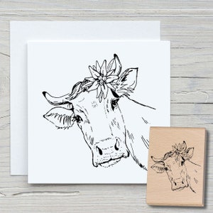 Stempel Kuh - DIY Motivstempel zum basteln von Karten, Papier, Stoffen - Tiere, Tierstempel, Kühe
