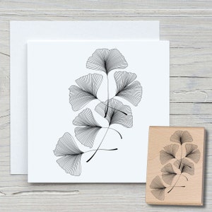 Sello de enredadera de ginkgo: sello con motivo DIY para crear tarjetas, papel y telas. Floral, flores, ginkgo.