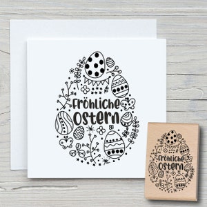 Sello Happy Easter Egg - Sello con motivo DIY para hacer tarjetas, papel, telas - Pascua, Pascua, primavera