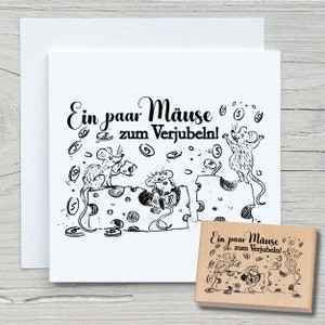 Tampon A Few Mice - Tampon à motif DIY pour fabriquer des cartes, du papier, des tissus - Tampon à dire, cadeau en argent, carte d'animaux