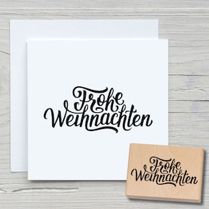 Stempel Frohe Weihnachten 03 - DIY Motivstempel zum basteln von Karten, Papier, Stoffen - Weihnachten, Weihnachtskarten, Schriftzug