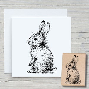 Stempel Puschelhase - DIY Motivstempel zum basteln von Karten, Papier, Stoffen - Ostern, Osterfest, Kaninchen