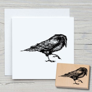 Stempel Rabe - DIY Motivstempel zum basteln von Karten, Papier, Stoffen - Tiere, Tierstempel, Krähe