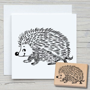 Carimbo Ouriço 02 - Carimbo com motivo faça você mesmo para artesanato de cartões, papel, tecidos - animais, carimbos de animais, floresta