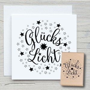 Stempel Glückslicht - DIY Motivstempel zum basteln von Karten, Papier, Stoffen - Weihnachten, Teelichter, Kerzen