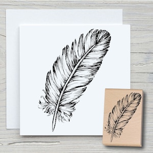Stempel Feder filigran 02 - DIY Motivstempel zum basteln von Karten, Papier, Stoffen - Hobby, Federn, Tiere