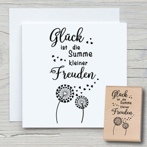 Stempel Glück ist die Summe - DIY Motivstempel zum basteln von Karten, Papier, Stoffen - Spruchstempel, Sprüche, Dandelion