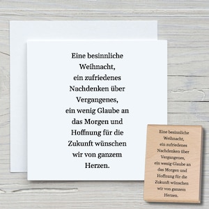 Stempel Eine besinnliche Weihnacht - DIY Motivstempel zum basteln von Karten, Papier, Stoffen - Weihnachten Spruchstempel