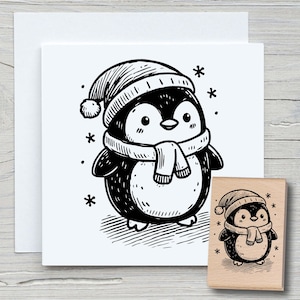 Stempel Polar Paul - DIY Motivstempel zum basteln von Karten, Papier, Stoffen - Pinguin, Weihnachten, Winter