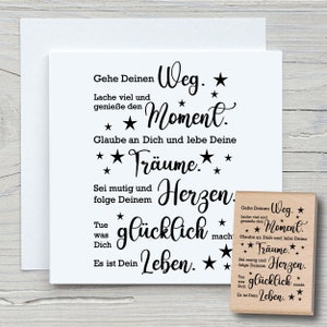 Stempel Ga je gang - DIY motief stempels voor het maken van kaarten, papier, stoffen - spreuk stempels, spreuken, sterren