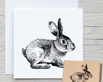 Stempel Bunny 01 - DIY-motiefstempel voor het maken van kaarten, papier, stoffen - dieren, dierenstempels, konijn