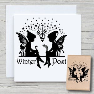 Stempel Winterpost - DIY Motivstempel zum basteln von Karten, Papier, Stoffen - Weihnachten, Elfen, Sterne
