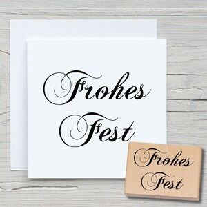 Sello Felices Fiestas 01 - Sello con motivo DIY para hacer tarjetas, papel, telas - Navidad, tarjetas navideñas, letras