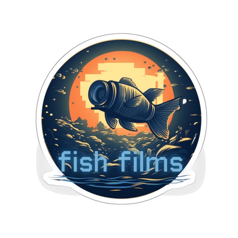 Decorate with Fish Film Logo Stickers - 4 Size Options - Easy Peel and Stick Installation image 2