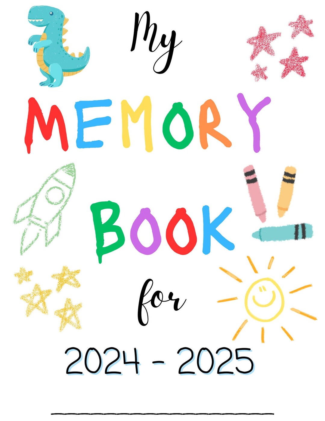 Kids Keepsake Journal, Digital Year Memory Book, Milestone Toddler Printable, Memory Journal ...