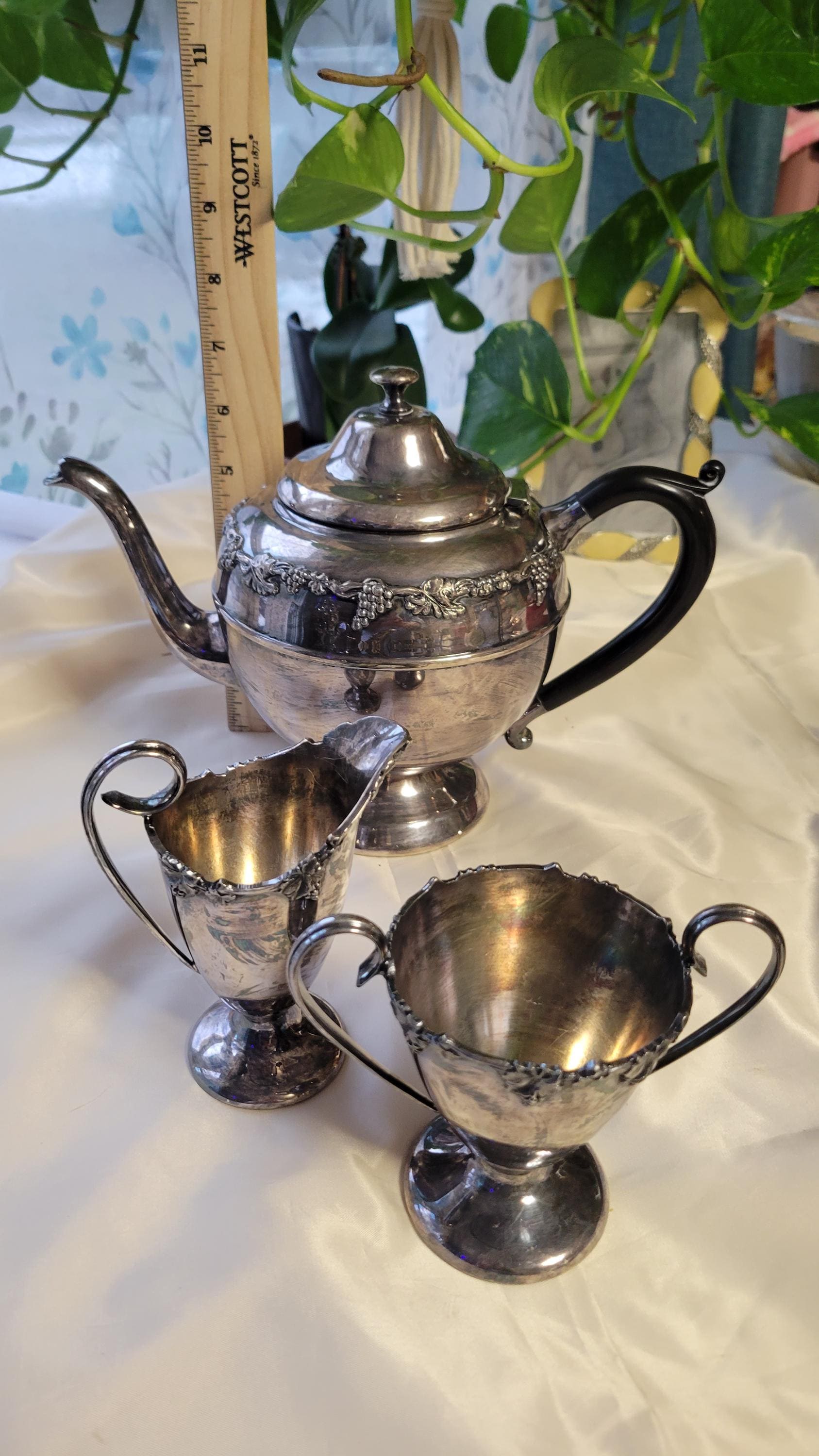 Wm Rogers Silver Tea Set - Etsy Canada