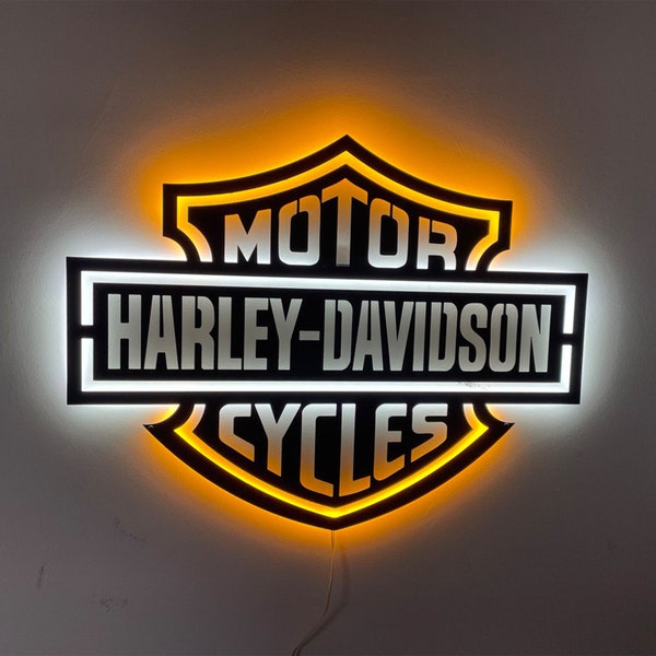 Harley Davidson Wall Sign ganz spezielles harley Davidson Metall-Led-Wandschild. 100% haltbares Metall, Harley Geschenke harley Davidson harley Davidson