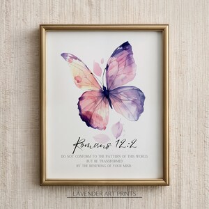 Romans 12:2 Do not conform to the pattern of this world Printable Bible Verse Wall Art Scripture Christian Gift with Butterfly | 0015