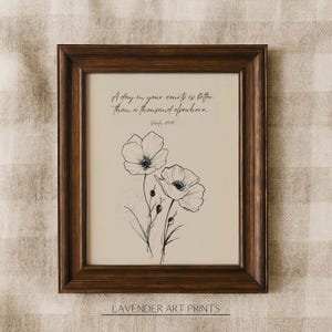Psalm 84:10 A day in your court is better than a thousand elsewhere Bible Verse Wall Art Digital Printable with flower sketch | 0037