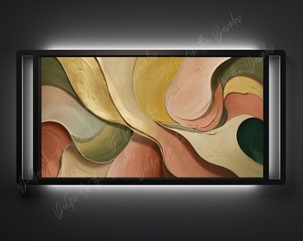 Abstract Swirls TV Frame Art: Warm Palette Digital Download